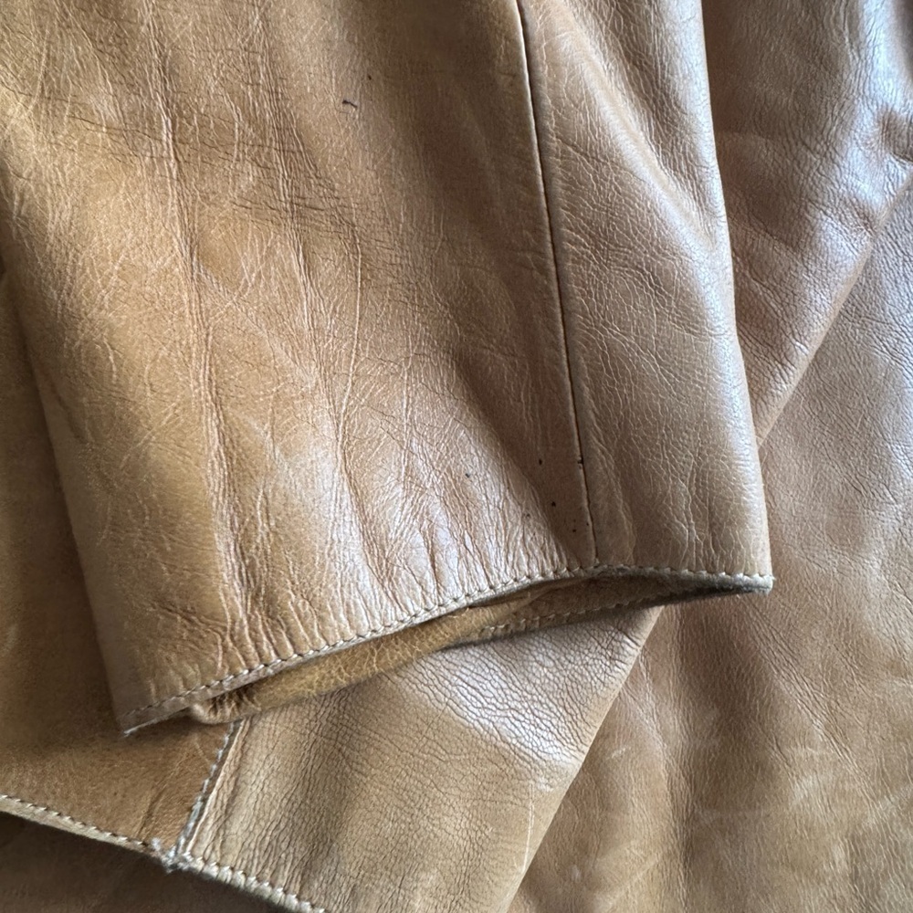 Mossimo Leather Jacket Light Beige - Picture 8 of 11